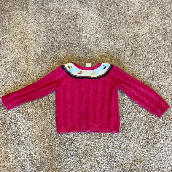 Girls’ Gymboree Red Cable Cardigan Size 2T - Picture 2 of 4